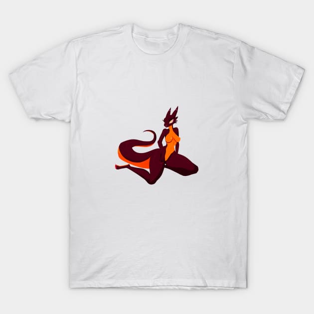 Dark Red Blood Kobold Sitting T-Shirt by Annaklava